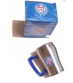 CANECA PRATEADA DE INOX COM TAMPA 350ML - Bahia CANECA PRATEADA DE INOX COM TAMPA 350ML - Bahia